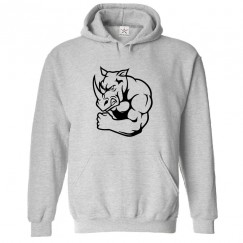 Rhino with Horns Unisex Novelty Kids and Adults Pullover Hoodie